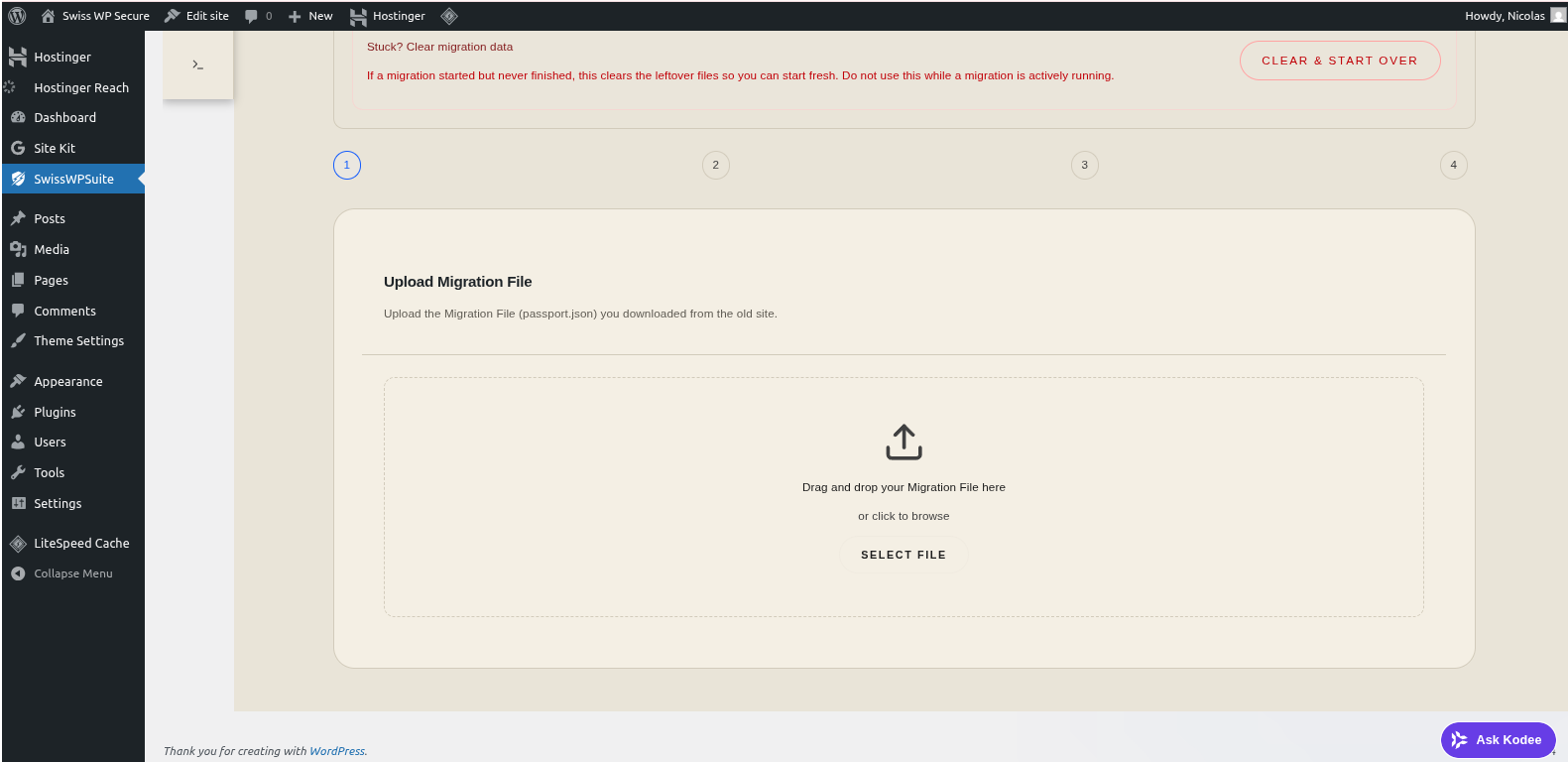 Import source migration file