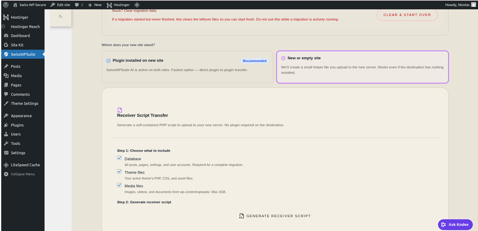 Migrate source to clean domain