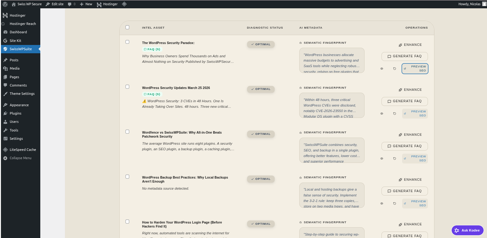AI content creator interface