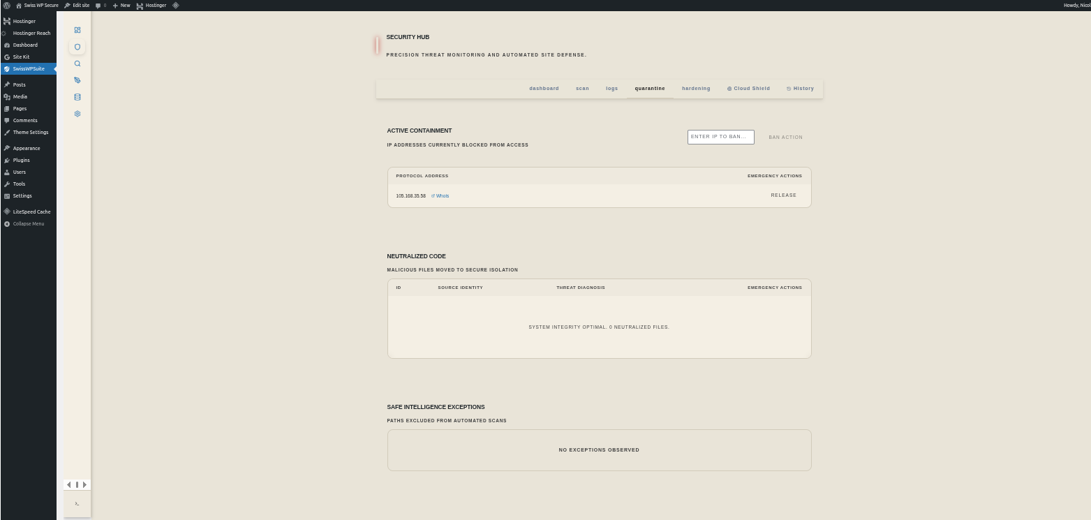 Quarantine for malicious files