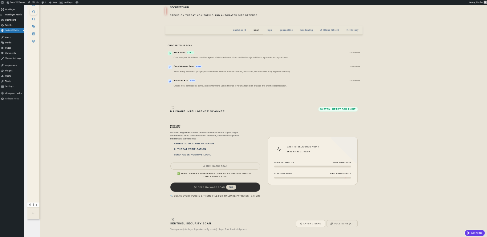Security scan page