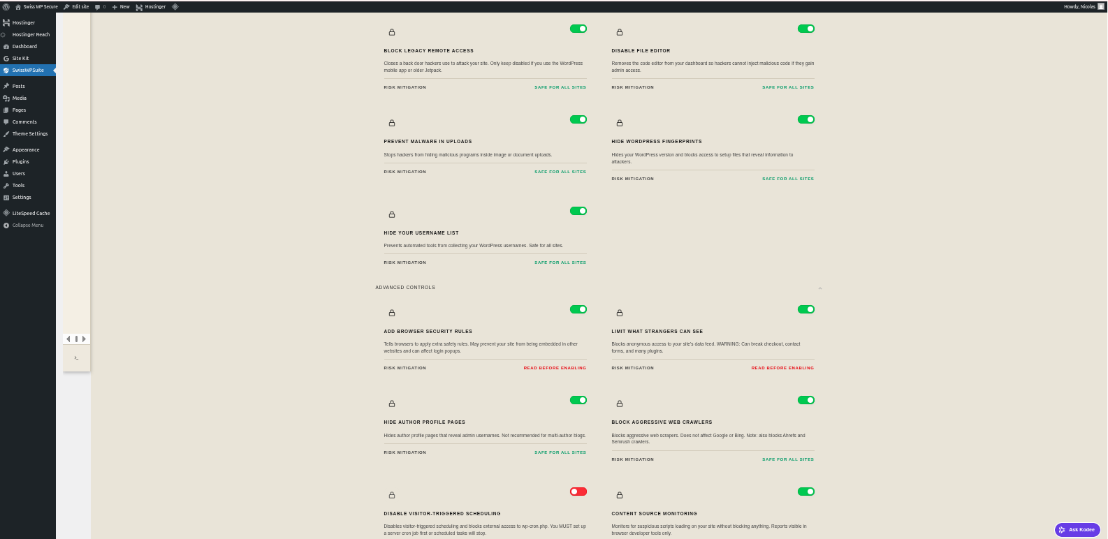 Security hardening options