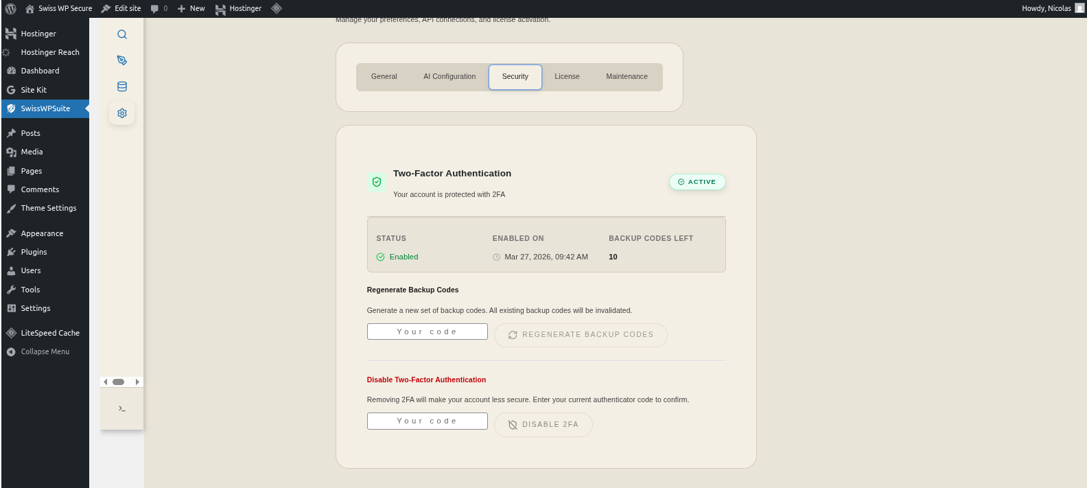 Two-factor authentication activation